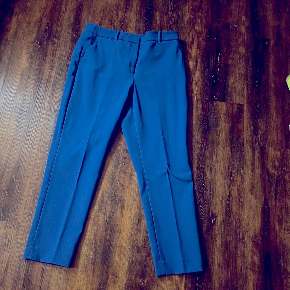 WHBM Slim Blue Trousers Ankle Length.  Waste Band and Belt  Loops.